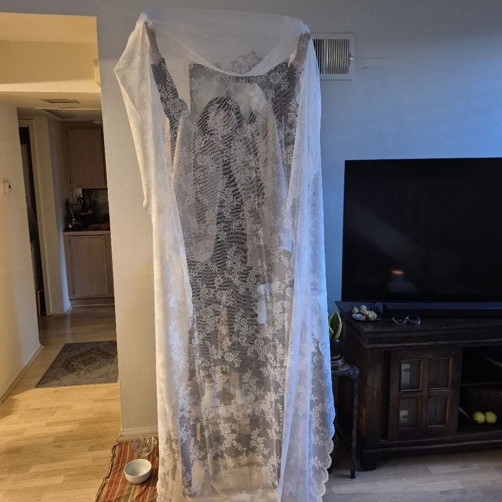 Ikea Alvine Spets White Floral Curtain Only One
